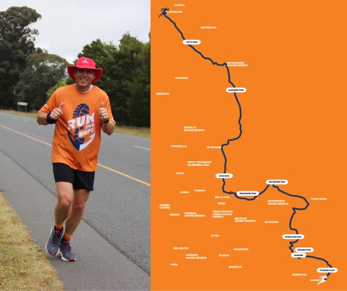 Run for Hope Route| Christo van der Berg|8 day Pilgrimage|bringing hope